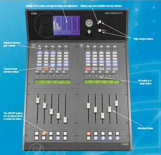 AEQ ARENA D10 Control Surface Expansion module Radio Broadcast Mixers