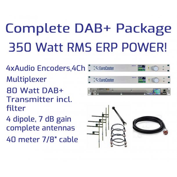 Complete DAB+ Packages 80W RMS / 350W ERP 4 Channels