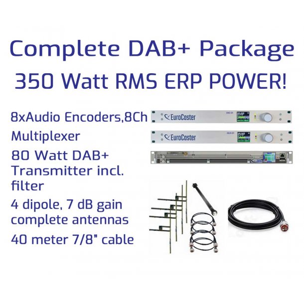 Complete DAB+ Packages 80W RMS / 350W ERP 8 Channels