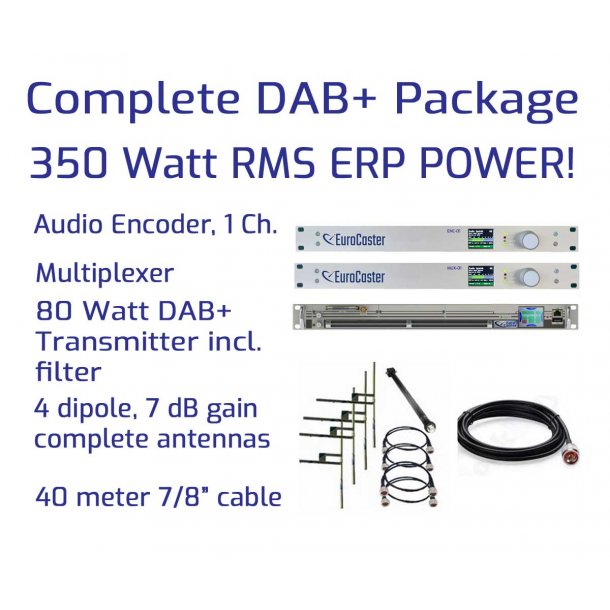 Complete DAB+ Packages 80W RMS / 350W ERP 1 Channel