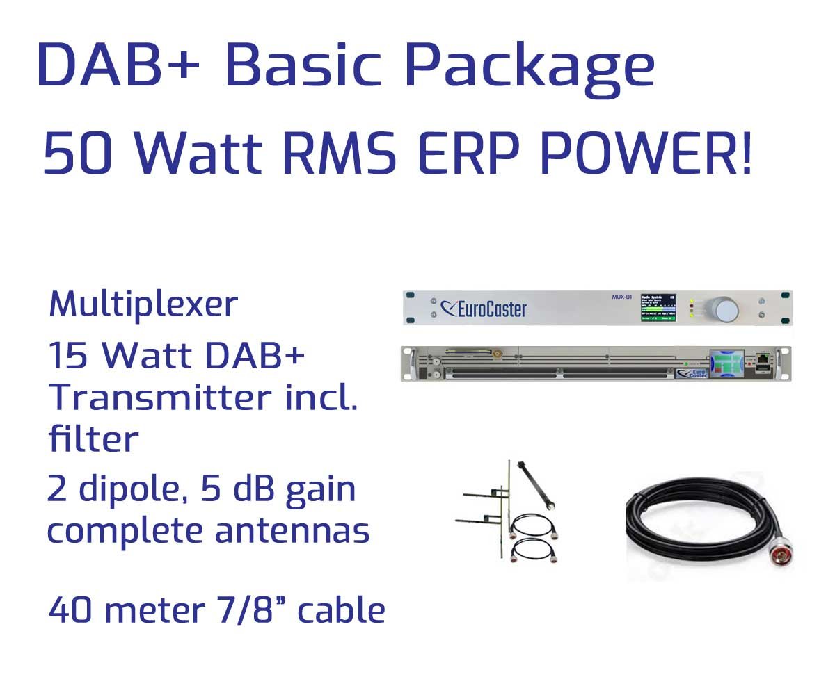 Basic DAB+ Packages 15W RMS / 50W ERP 1 Channel - Complete DAB+ ...