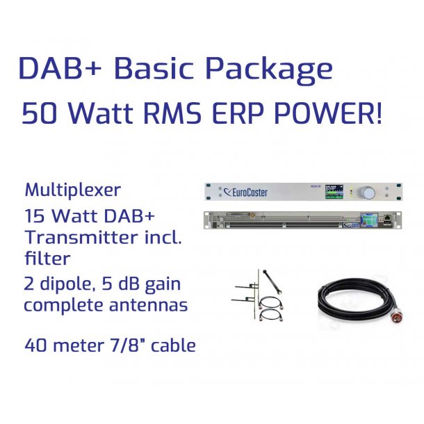Basic DAB+ Packages 15W RMS / 50W ERP 1 Channel