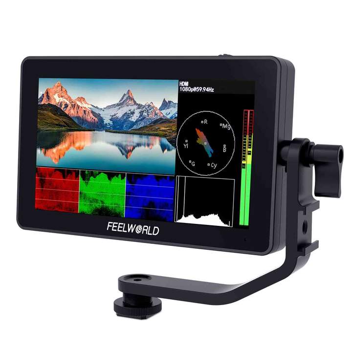 FEELWORLD F5 Pro 5.5 inch DSLR Camera Field Touch Screen Monitor Small Full HD 1920x1080 IPS Video Assist 4K HDMI Input Output Tilt Arm Suitable for Wireless Video Transmission System 