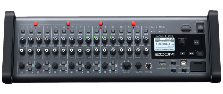 アイドル MERGING TECHNOLOGIES LeVerry CH-1070 Zoom LiveTrak L-20-R Digital Live Mixer and Recorder - 20 channel