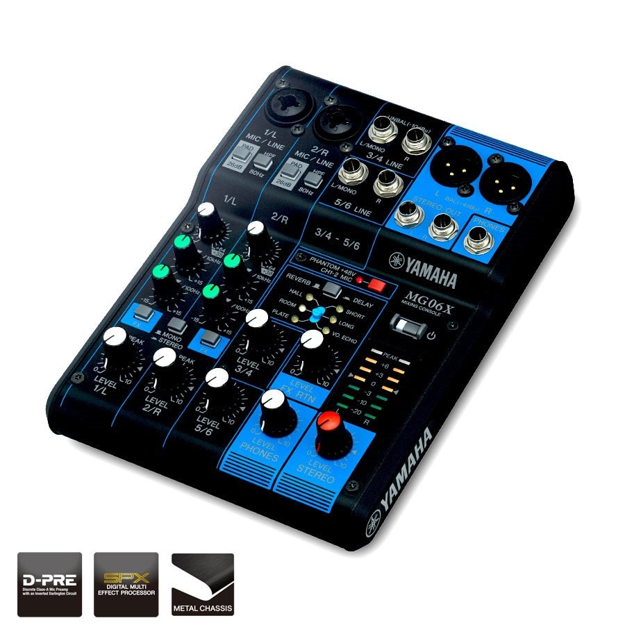 DJ機材 Yamaha MG 06X Yamaha MG06X 6-Channel Mixing Console: max. 2 Mic / 6 Line