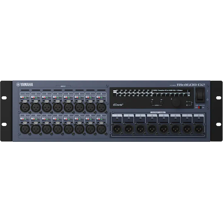 Yamaha RIO1608-D2 New generation Dante rack I/O, 16 mic/line in - 8 line  out. - Audio Cards & Interfaces - BroadcastStoreEurope.com