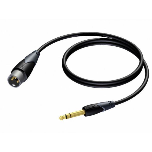 ProCab Audio XLR Male Jack stereo - cable 1,5m