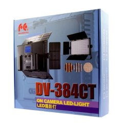 Falcon Eyes Bi-Color LED Lamp Set Dimmable DV-384CT-K2 incl. battery 2 LI-ION batteries (NP-F750) 
