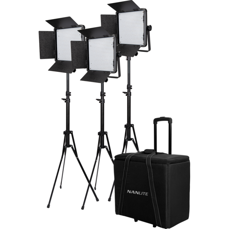 Nanlite Kit Nanlite 3 light kit 600CSA w/Carry case &amp; Light stand-2pcs bicolor LED panels