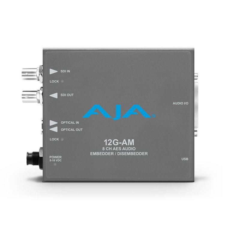 AJA 12G-AM 12G-SDI 8-Channel AES Audio Embedder/Disembedder with Fiber Options