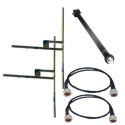 Eurocaster DH2S10 FM antenna system, 2 dipoles WB, steel, gain 5dBd, power 10KW, conn. In 1+5/8"