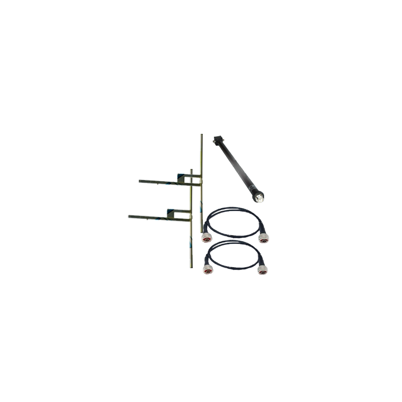 Eurocaster DH2F5 FM antenna system, 2 dipoles WB, steel, gain 5dBd, power 5KW, conn. In 7/8"