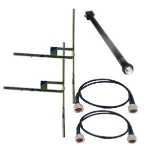 Eurocaster DS2F4 FM antenna system, demount., 2 alu dipoles WB, gain 5dBd, power 4KW, conn. In 7/8