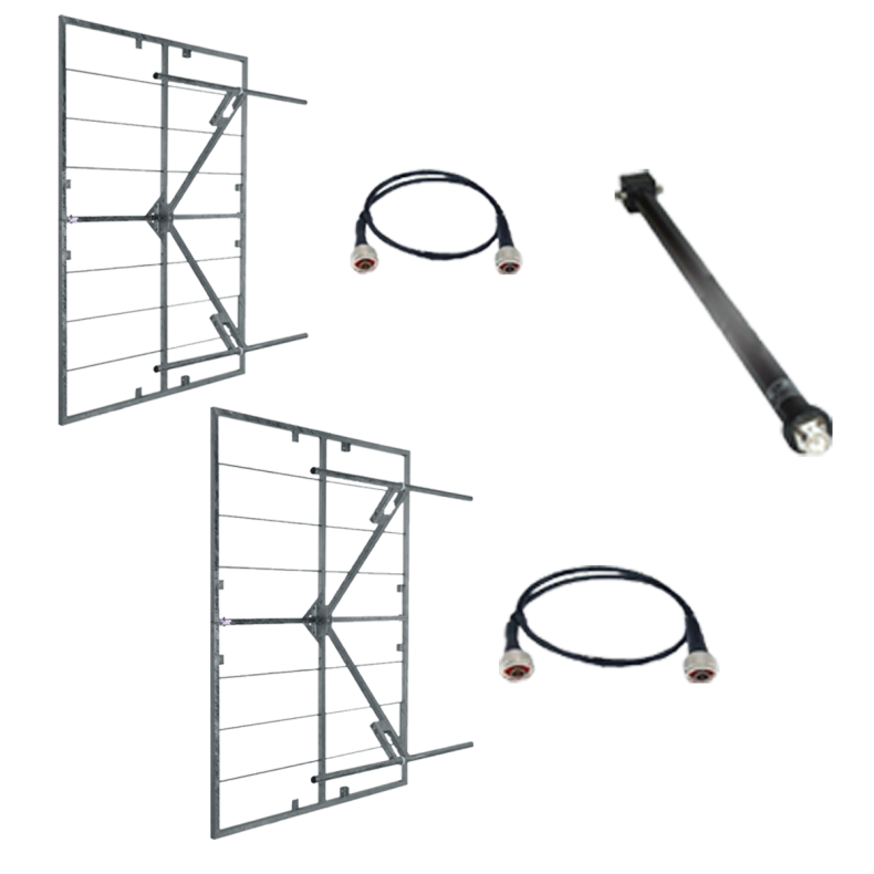 Eurocaster PT2F5 FM antenna system 2 panels steel WB, gain 10dBd, power 5KW, conn. In 7/8"