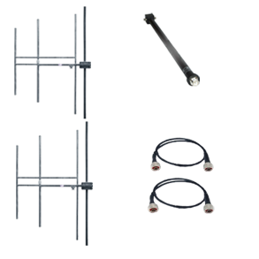 EuroCaster YM2M2 FM antenna system, 2 Yagi 3 elem. WB, steel, gain 8dBd, power 2KW, conn. In 7/16