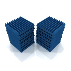 EQ Acoustics Classic Wedge 30 30 x 30 x 5cm Classic Wedge Tiles, Blue, 16 Pack - including adhesive 