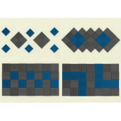 EQ Acoustics Classic Wedge 30 30 x 30 x 5cm Classic Wedge Tiles, Blue, 16 Pack - including adhesive 