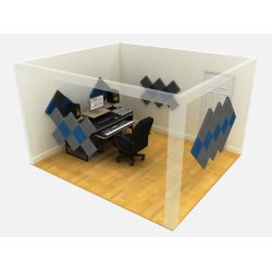 EQ Acoustics Classic Wedge 30 30 x 30 x 5cm Classic Wedge Tiles, Grey, 16 Pack - including adhesive