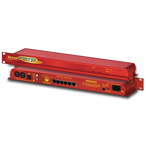 Sonifex RB-DA6R 6-Way Stereo Distribution Amplifier With RJ45 Connectors