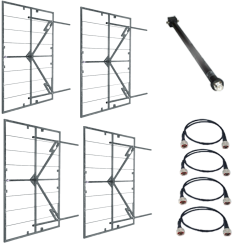 Eurocaster PT4S15 FM antenna system 4 panels WB, gain 13dBd, power 15KW, conn. In 1+5/8"
