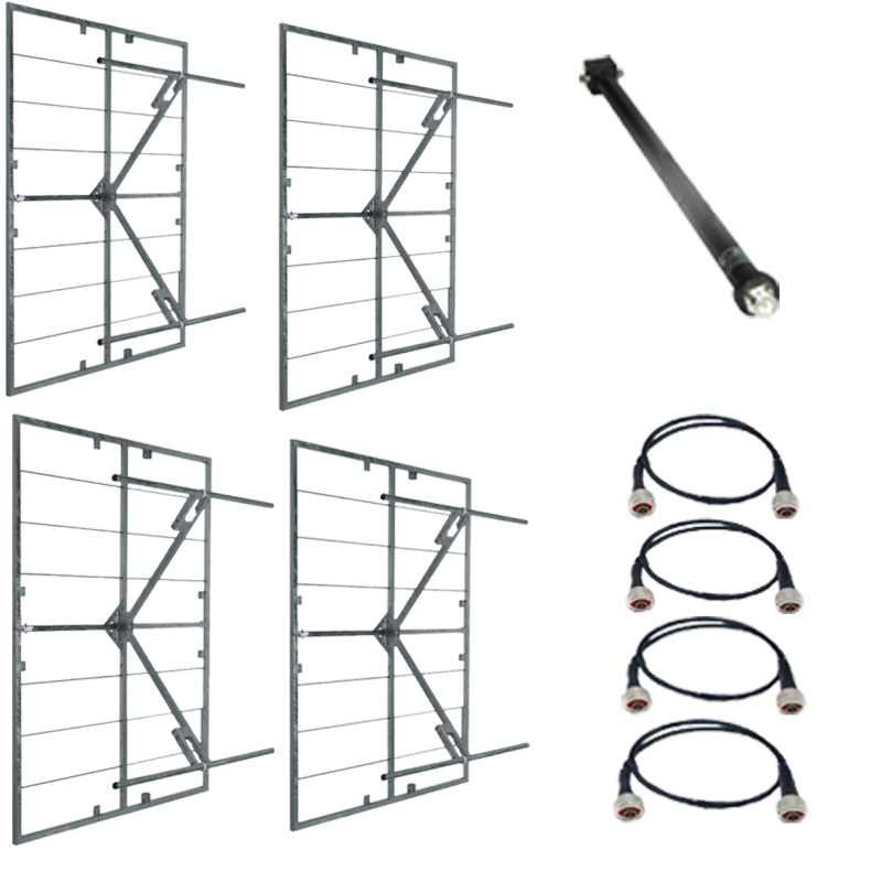Eurocaster PT4S15 FM antenna system 4 panels WB, gain 13dBd, power 15KW, conn. In 1+5/8"