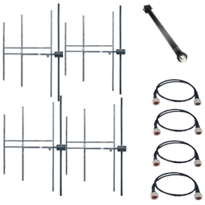 Eurocaster YM4F5 FM antenna system 4 Yagi 3 elem. steel WB, gain 11dBd, power 5KW, conn. In 7/8