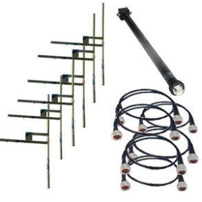 Eurocaster DS6F5 FM antenna system, demount., 6x alu dipoles WB, gain 9,5dBd, power 5KW, conn 7/8