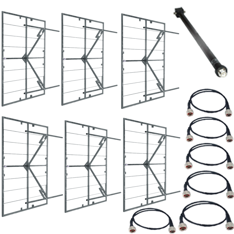 Eurocaster PT6S15 FM antenna system 6 panels steel WB, gain 14,5dBd, power 15KW, conn. In 1+5/8"
