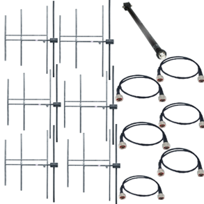 Eurocaster YM6S12 FM antenna system 6 Yagi 3 elem. WB, gain 12,5dBd, power 10KW, conn. In 1+5/8