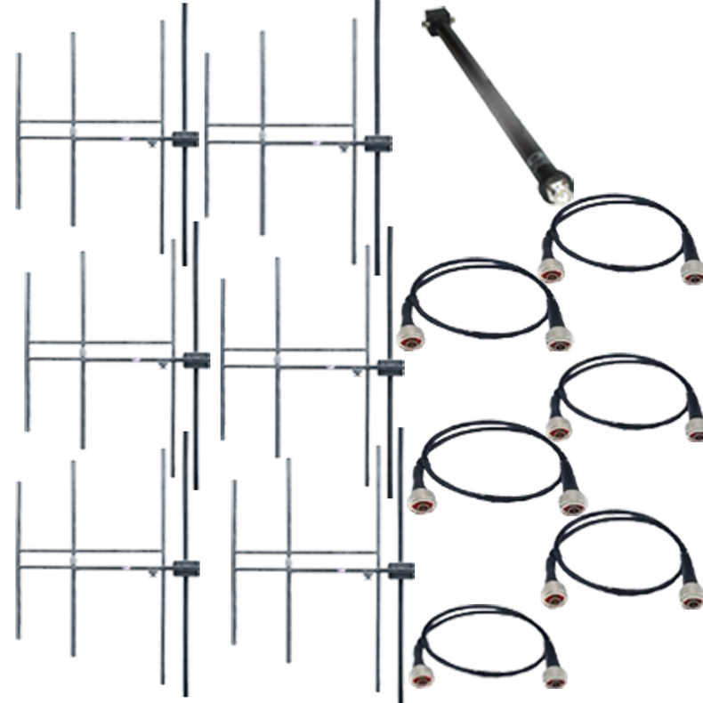Eurocaster YM6F5 FM antenna system 6 Yagi 3 elem. WB, steel, gain 12.5dBd, power 5KW, In 7/8"