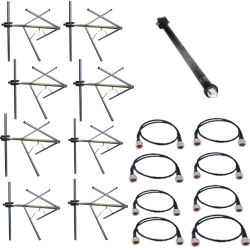 EuroCaster CW8F5 FM antenna system 8 dipoles, steel, circ. WB, gain 7,5db, power 5KW, conn. In 7/8"