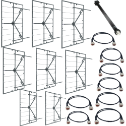Eurocaster PT8S15 FM antenna system 8 panels steel WB, gain 16dBd, power 15KW, conn. In 1+5/8"
