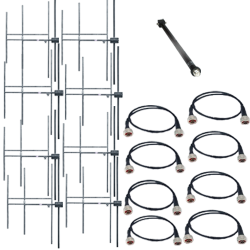 Eurocaster YM8F5 FM antenna system 8 Yagi 3 elem. steel WB, gain 14dBd, power 5KW, conn. In 7/8"
