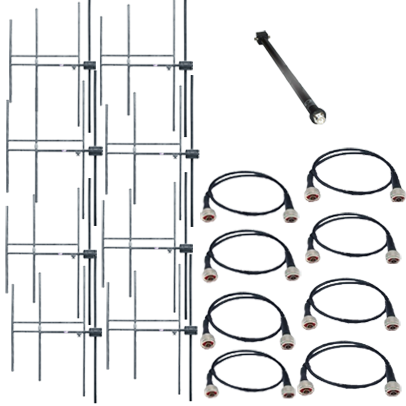 Eurocaster YM8F5 FM antenna system 8 Yagi 3 elem. steel WB, gain 14dBd, power 5KW, conn. In 7/8"