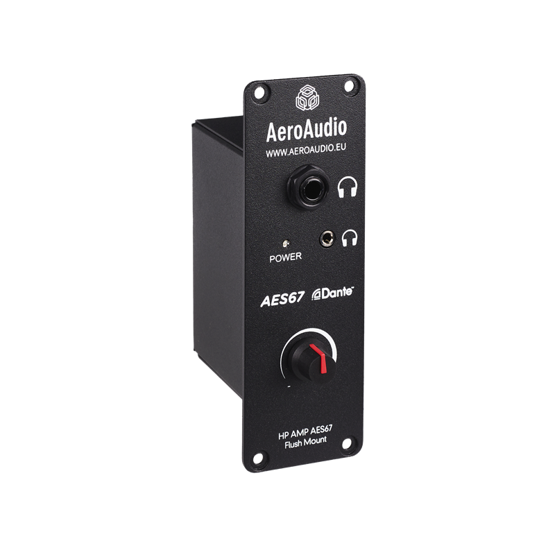AeroAudio Headphone Amplifier - flush mount plus AES67/Dante plus PoE