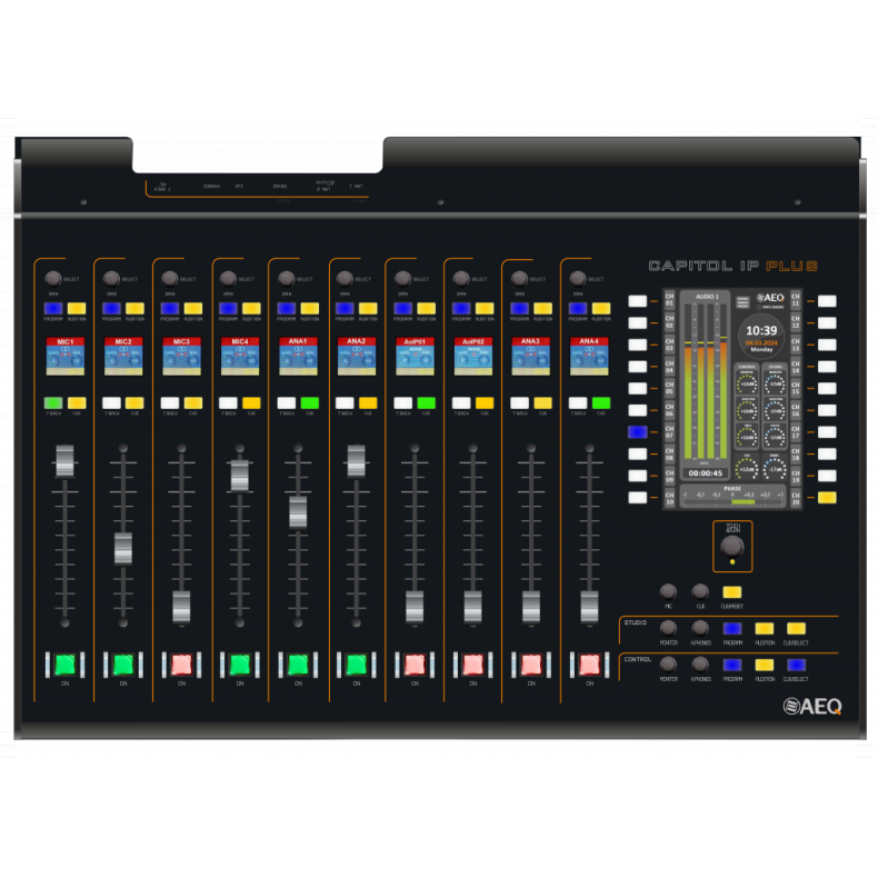 AEQ CAPITOL IP PLUS Ultra-compact digital audio mixer for radio and television, table-top black