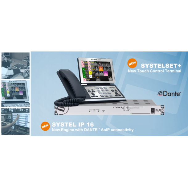 AEQ SYSTEL IP16, 1RU for 20 simultaneous IP phone lines of witch up to 8 can be IP Control Phones