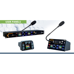 AEQ XPEAK D Desktop intercom user panel with 8 pageable 4way levers , 2 IP ports