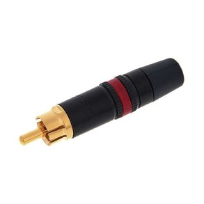 Neutrik REAN NYS 373-2 Male phono/RCA connector in metal housing (D-form) with RED coding
