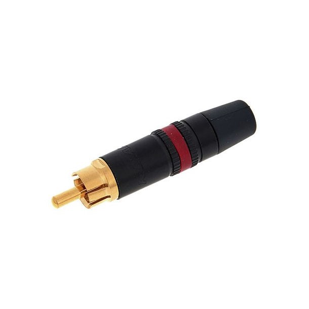 Neutrik REAN NYS 373-2 Male phono/RCA connector in metal housing (D-form) with RED coding