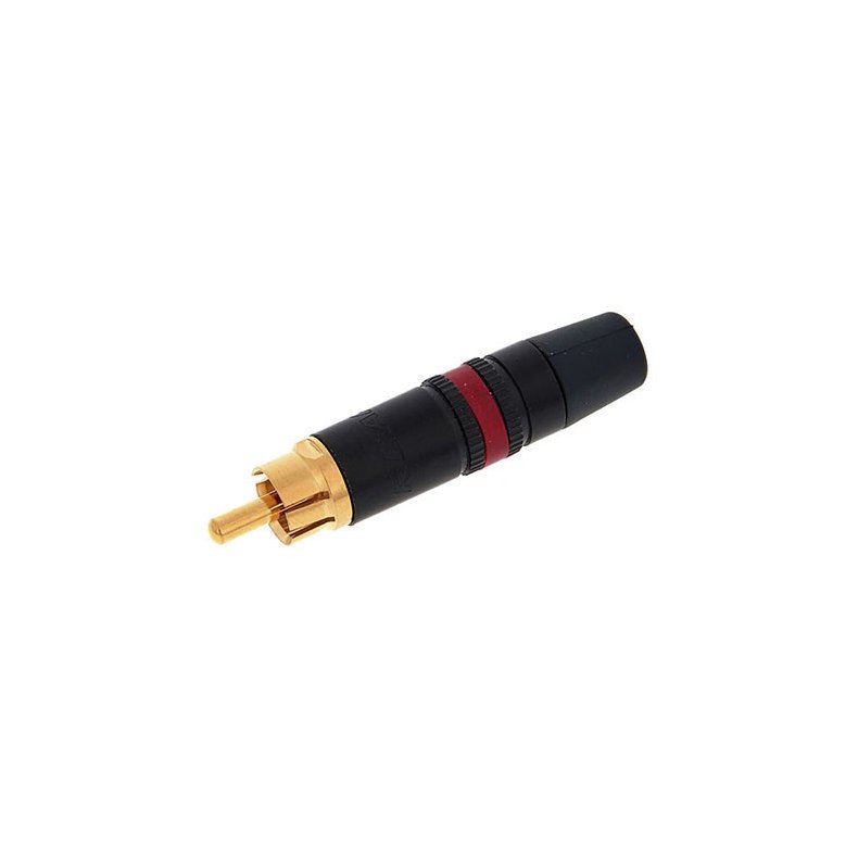 Neutrik REAN NYS 373-2 Male phono/RCA connector in metal housing (D-form) with RED coding