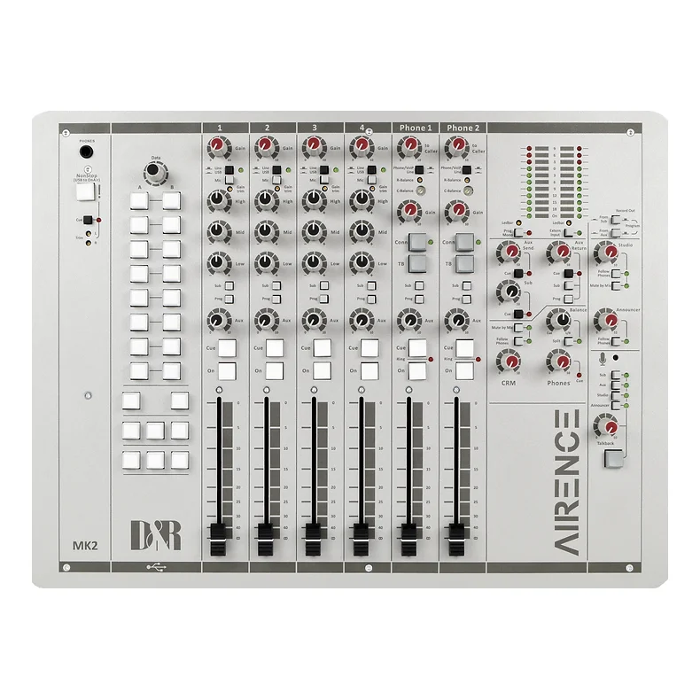 D&R Airence-USB MAIN UNIT 6 ch. triple input On-Air/Production console with 4x USB,1x Telco + 1x WPC
