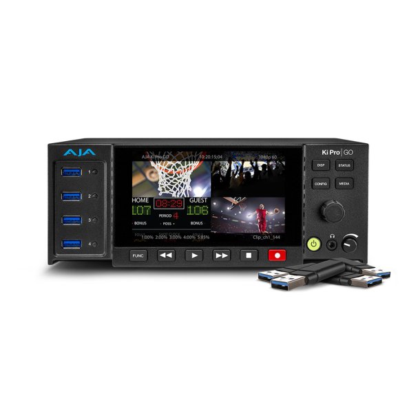 AJA Ki Pro GO H.264 Recorder and Player, 4 channel Multi-Channel HD Recorder