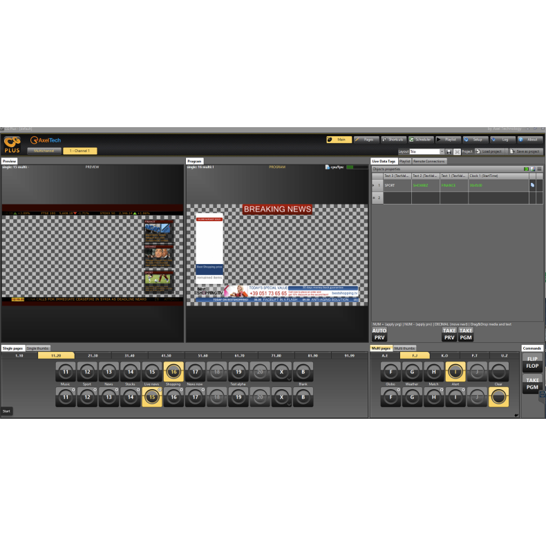 AxelCGPLUS advanced live graphics generator, compact 1 channel
