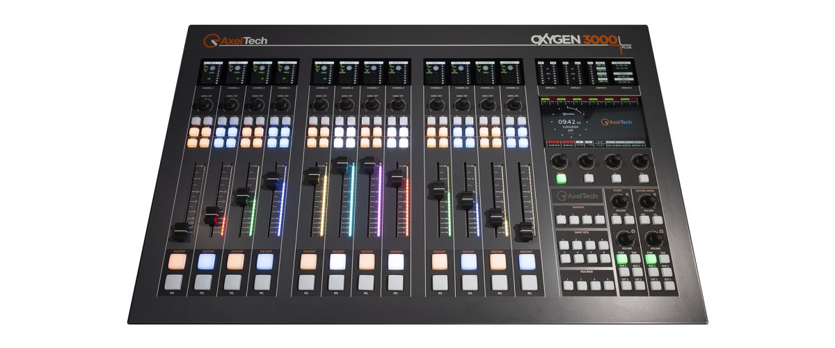 Axel Oxygen 3000 Plus 12 Fader 2 Audio I/O Board, 10 Mic., 6 St., 2 Tel ...