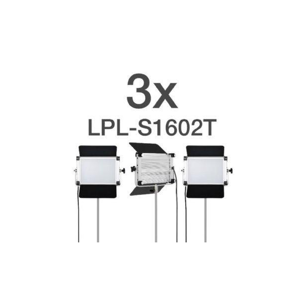 Falcon Eyes Soft LED Lamp Kit LPL-S1602T-K3 3x32W, incl. travel case WPC-3.2 w/wheels, power adaptor