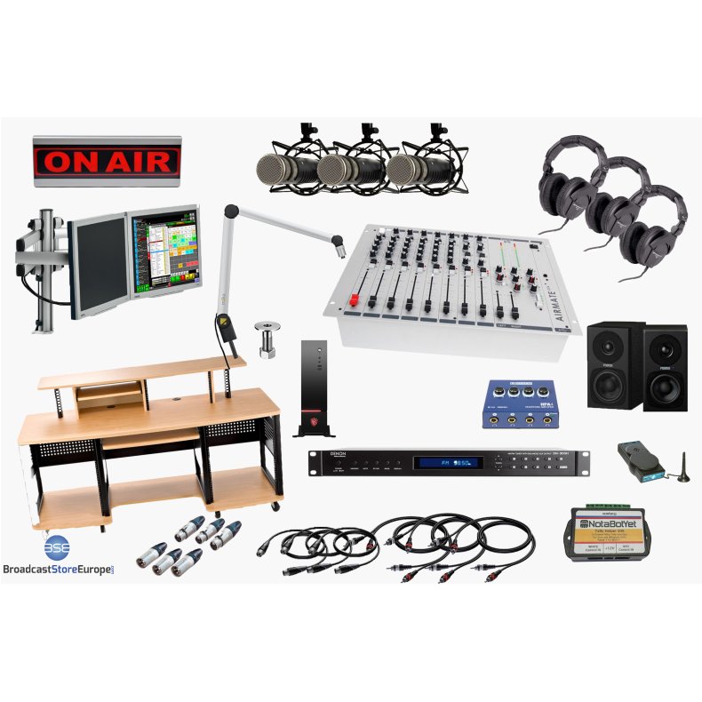 Complete Production Studio with producer Desk, 3 mics and 8 fader console