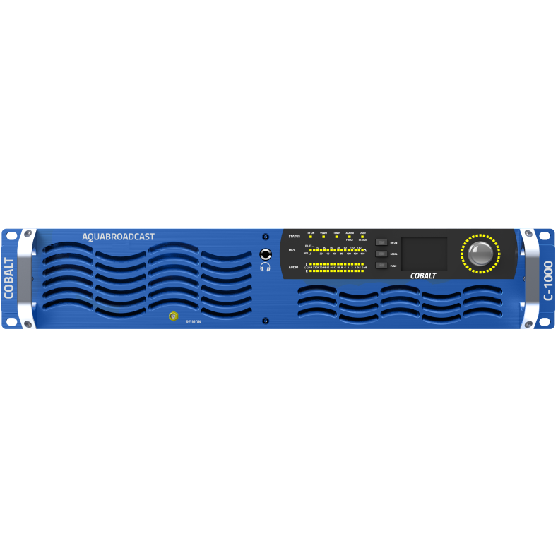 Aqua Broadcast Cobalt C-1000 Digital FM Transmitter 1000W - DDS Exciter, Stereo Enc., AES/EBU, MPX