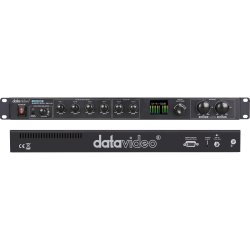 DataVideo AD-200 1RU Audiomixer w delay function, 6 XLR audio channels, Mic/line audio input modes