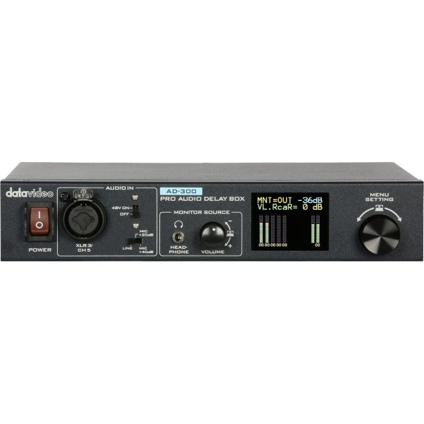 DataVideo AD-300 Audio multiprocessor with delay function, wide range of input and output interfaces